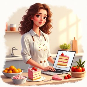 Flux_Dev_a_highly_detailed_vibrant_illustration_of_a_oneonone__0 One-on-One Virtual Cake Baking Consultation
